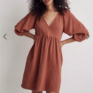madewell marianna puff sleeve mini dress NWT